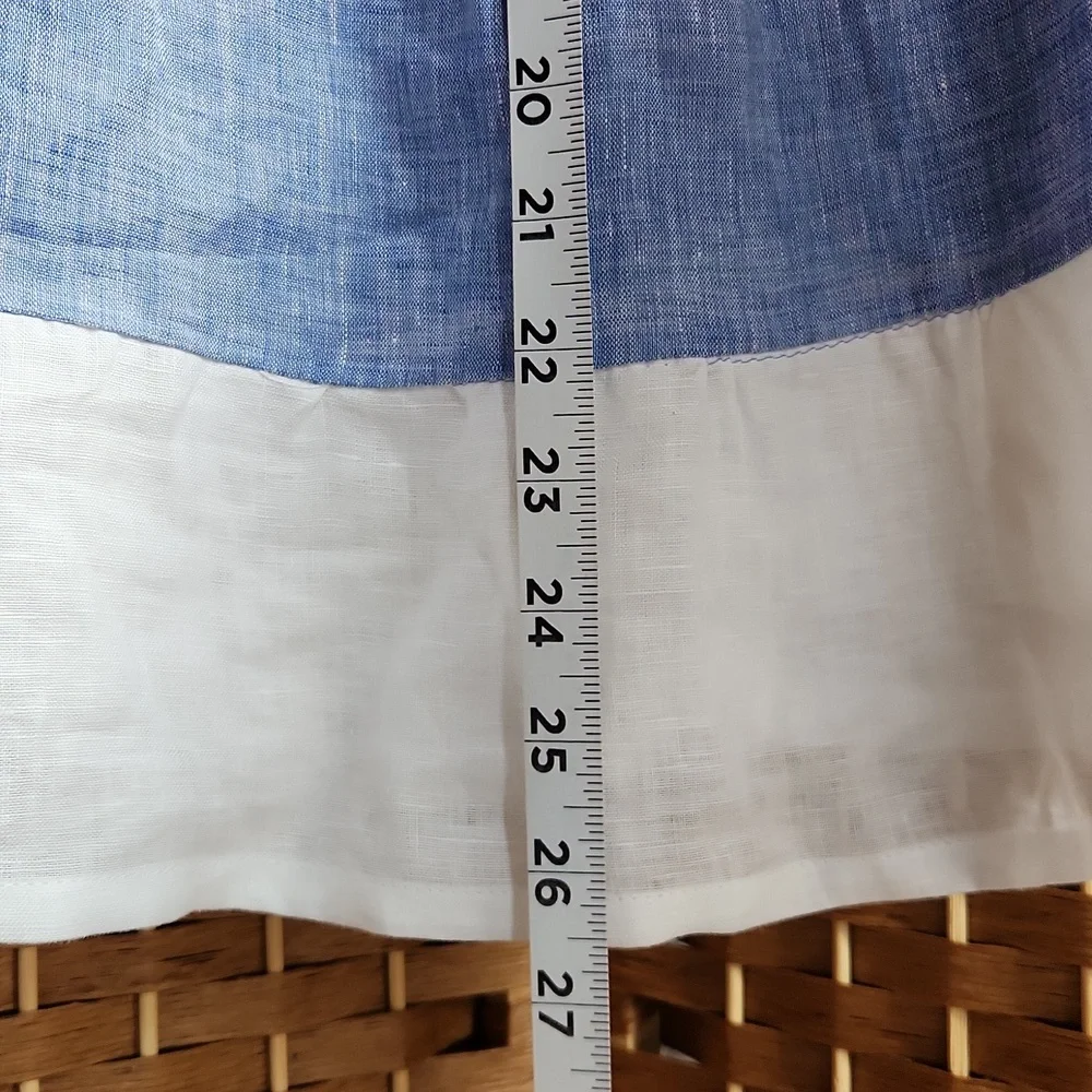 Puro Lino, Toddler 2t-3t Color Block Summer Spring Vacation Linen Dress - Picture 7 of 10
